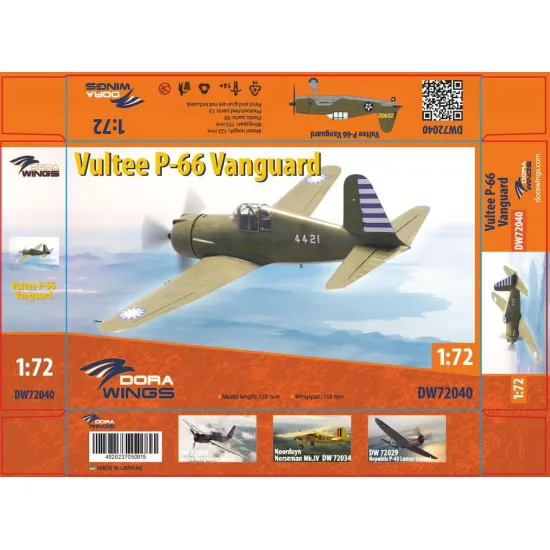 Dora Wings 72040 1/72 Vultee P-66 Vanguard Plastic Model Kit