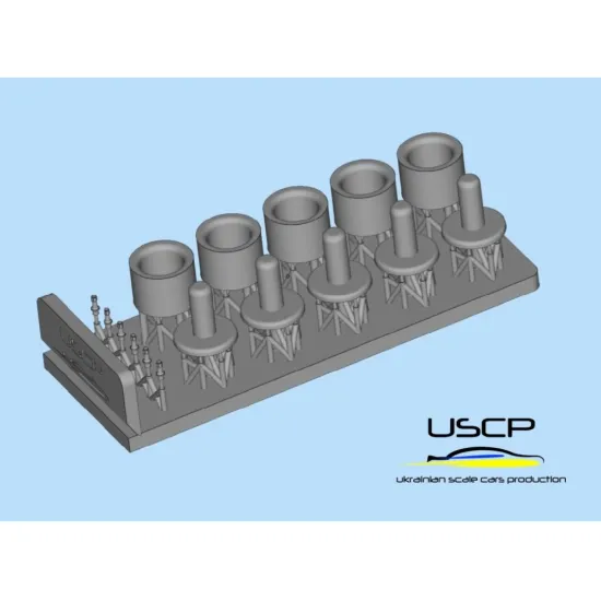 Uscp 24p167 1/24 Alfa Romeo Steel Wheels With Hupcaps 14 Resin Model