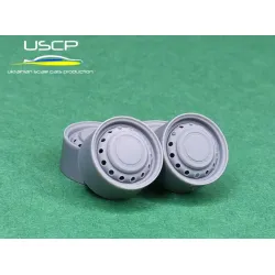 Uscp 24p167 1/24 Alfa Romeo Steel Wheels With Hupcaps 14 Resin Model