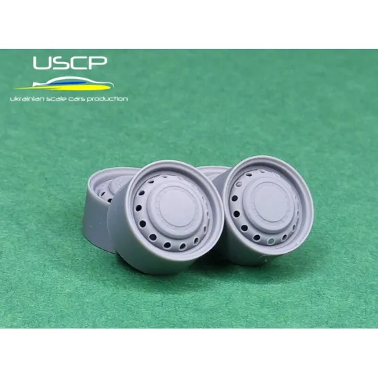 Uscp 24p167 1/24 Alfa Romeo Steel Wheels With Hupcaps 14 Resin Model