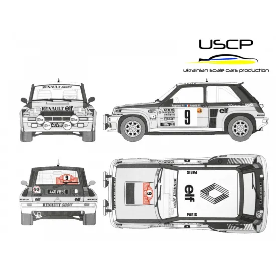 Uscp 24a118 1/24 Renault 5 Turbo 1981 Monte Carlo Additional Decal