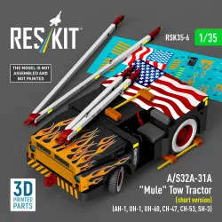 Reskit Rsk35-0006 1/35 A/S32a-31a Mule Tow Tractor Short Version Ah-1, Uh-1, Uh-60, Ch-47, Ch-53, Sh-3