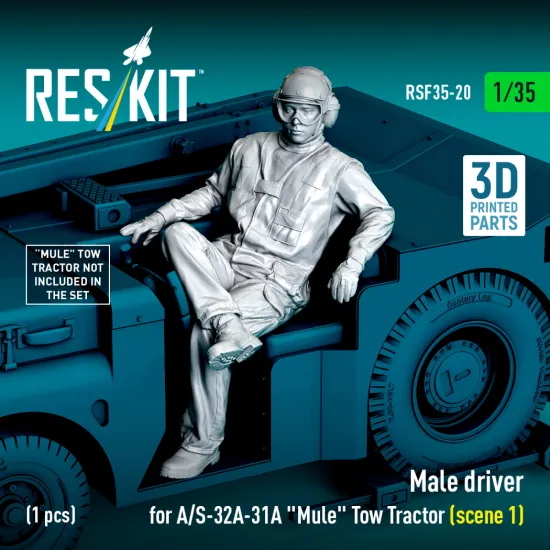 Reskit Rsf35-0020 1/35 Male Driver For A/S-32a-31a Mule Tow Tractor Scene 1 1pcs