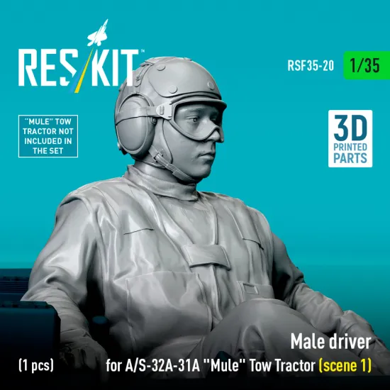 Reskit Rsf35-0020 1/35 Male Driver For A/S-32a-31a Mule Tow Tractor Scene 1 1pcs