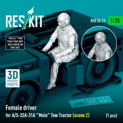 Reskit Rsf35-0021 1/35 Female Driver For A/S-32a-31a Mule Tow Tractor Scene 2 1pcs