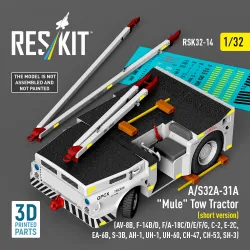 Reskit Rsk32-0014 1/32 A/S32a-31a Mule Tow Tractor Short Version Ah-1 Uh-1 Uh-60