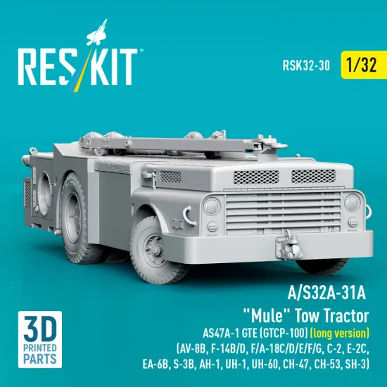 Reskit Rescue Rsk32-0030 1/32 A/S32a-31a Mule Tow Tractor As47a-1 Gte Gtcp-100 Ong Version Av-8b, F-14b/D, F/A-18c/D/E/F/G, C-2, E-2c, Ea-6b, S-32, Uh-1, Uh-1, Uh-10 Ch-47, Ch-53, Sh-3