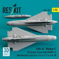 Reskit Rs32-0533 1/32 Agm-62 Walleye Ii Er Missiles With An/Awg-16 Data Link Pod A-4, A-6, A-7, F-4, F/A-18