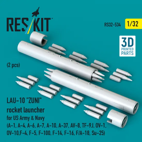 Reskit Rs32-0534 1/32 Lau-10 Zuni Rocket Launcher For Us Army And Navy 2 Pcs
