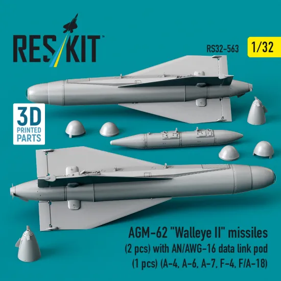 Reskit Rs32-0563 1/32 Agm-62 Walleye Ii Missiles With An/Awg-16 Data Link Pod