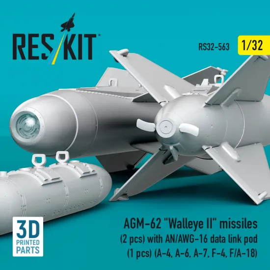 Reskit Rs32-0563 1/32 Agm-62 Walleye Ii Missiles With An/Awg-16 Data Link Pod