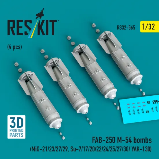 Reskit Rs32-0565 1/32 FAB250 М54 bombs 4 pcs