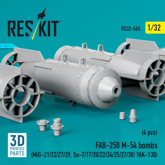 Reskit Rs32-0565 1/32 FAB250 М54 bombs 4 pcs