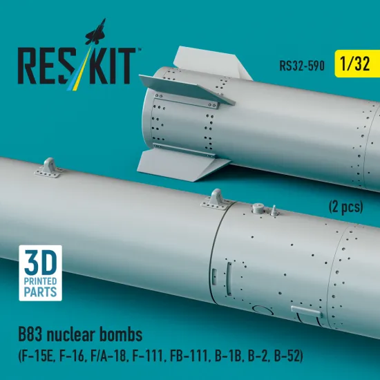 Reskit Rs32-0590 1/32 Dummy Resin Kit B83 Nuclear Bombs 2 Pcs Resin Kit