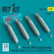 Reskit Rs32-0597 1/32 Dummy Resin Kit Blu-1b 750 Lb Napalm Bombs Finned Mxu-393/B 4 Pcs