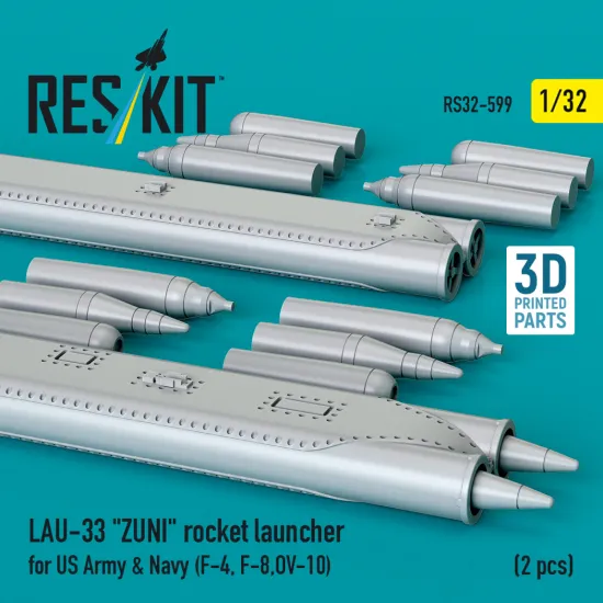 Reskit Rs32-0599 1/32 Lau-33 Zuni Rocket Launcher For Us Army And Navy 2 Pcs