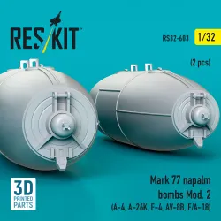 Reskit Rs32-0603 1/32 Mark 77 Napalm Bombs Mod.2 2pcs Resin Kit