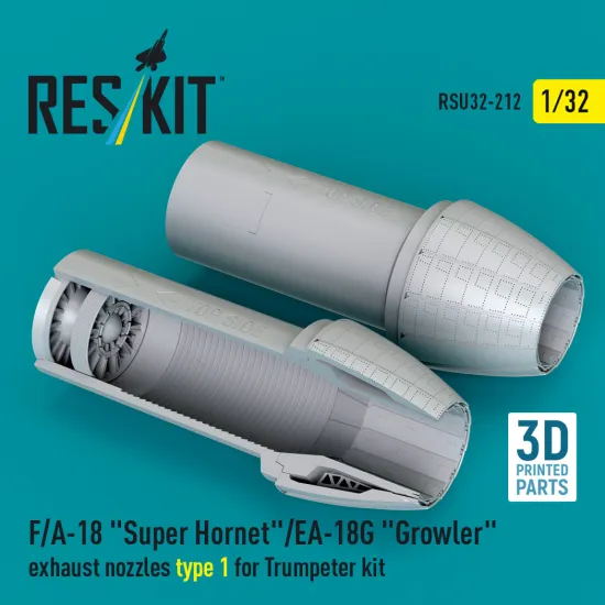 Reskit Rsu32-0212 1/32 F/A-18 Super Hornet/Ea-18g Growler Exhaust Nozzles Type 1 For Trumpeter Kit