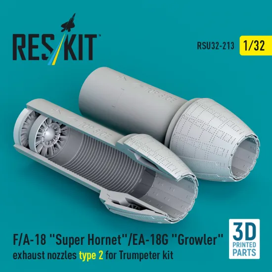Reskit Rsu32-00213 1/32 F/A-18 Super Hornet/Ea-18g Growler Exhaust Nozzles Type 2 For Trumpeter Kit