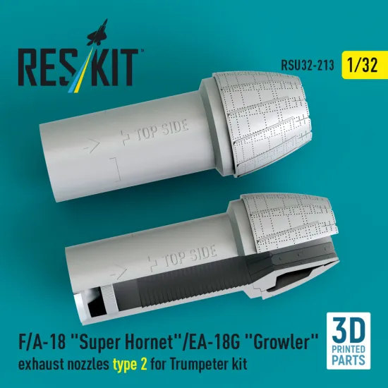 Reskit Rsu32-00213 1/32 F/A-18 Super Hornet/Ea-18g Growler Exhaust Nozzles Type 2 For Trumpeter Kit