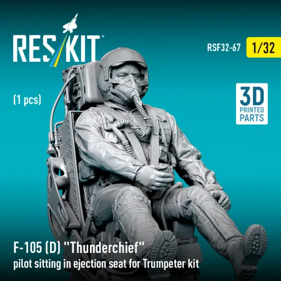 Reskit Rsf32-0067 1/32 F-105d Thunderchief Pilot Sitting In Ejection Seat For Trumpeter Kit 1 Pcs