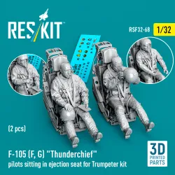 Reskit Rsf32-0068 1/32 F-105f/G Thunderchief Pilots Sitting In Ejection Seat For Trumpeter Kit 2pcs