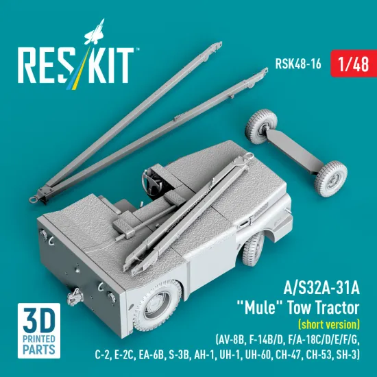 Reskit Rsk48-0016 1/48 A/S32a-31a Mule Tow Tractor Short Version Resin Kit