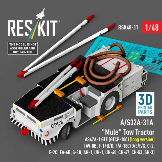 Reskit Rsk48-0031 1/48 A/S32a-31a Mule Tow Tractor As47a-1 Gte Gtcp-100
