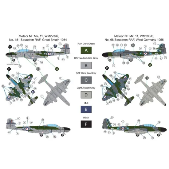 Miniwing 377 1/144 Amstrong Withworth Meteor Nf 11 / Raf Plastic Model Kit