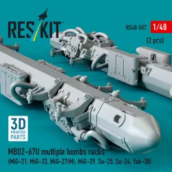 Reskit RS48-0557 1/48 MBD2-67U multiple bombs racks 2 pcs MiG-21, MiG-23, MiG-27М MiG-29, Su-25, Su-24, Yak-38