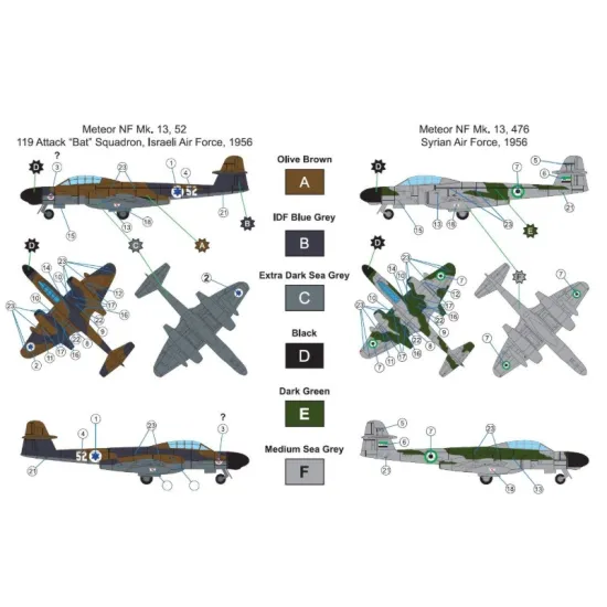Miniwing 379 1/144 Amstrong Withworth Meteor Nf 13 / Killers Of The Middle East Plastic Model Kit