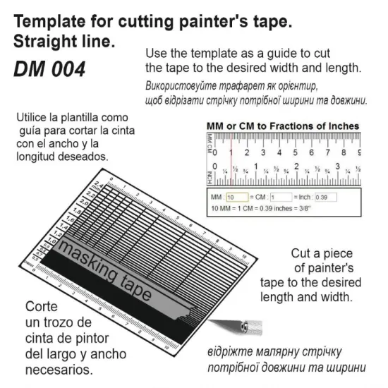 Dan Models N004 Template For Cutting Painters Tape Straight Line Material - Alpaka 0/4mm Nickel