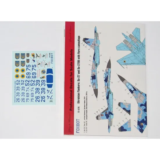 Foxbot 72-076 1/72 Ukrainian Su-27 And Su-27ub With Flora Camouflage For Airfix Hasegawa Heller Icm Trumpeter Kits