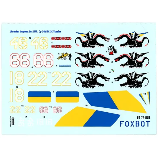 Foxbot 72-079 1/72 Sukhoi Su-24m Ukrainian Air Force For Trumpeter Dragon Kits