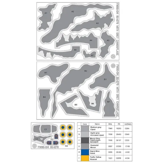 Foxbot Fm32-014 1/32 Su-27s With Grey Camouflage Ukrainian Air Forces Use Foxbot Decal For Trumpeter Kit