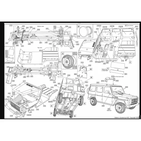 Ace 72470 1/72 Lkw 0/5t Gl Typ460 Gelendwagen Plastic Model Kit