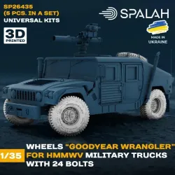 Spalah 26435 1/35 Set Of Scale Models Wheels Goodyear Wrangler For Hmmwv Military Trucks With 24 Bolts 5 Pcs