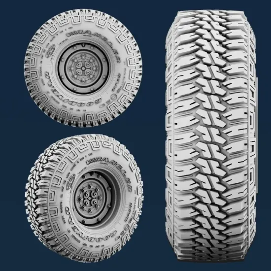 Spalah 26635 1/35 Set Of Scale Models Wheels Goodyear Wrangler For Hmmwv Military Trucks With 8 Bolts 5 Pcs
