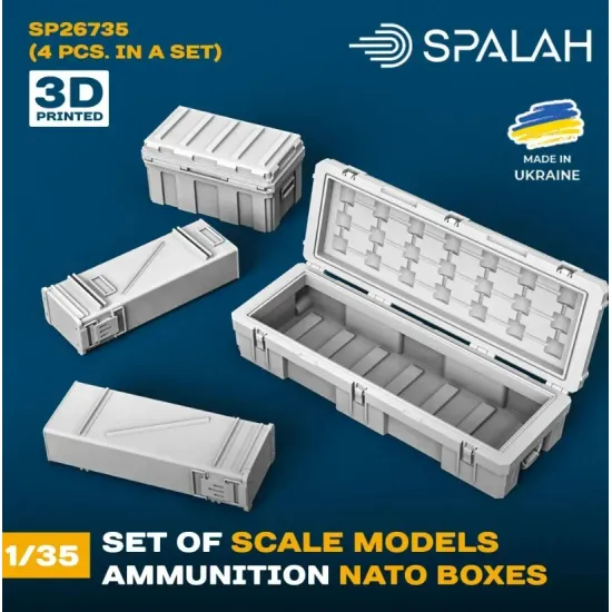 Spalah 26735 1/35 Set Of Scale Models Ammunition Nato Boxes 4 Pcs