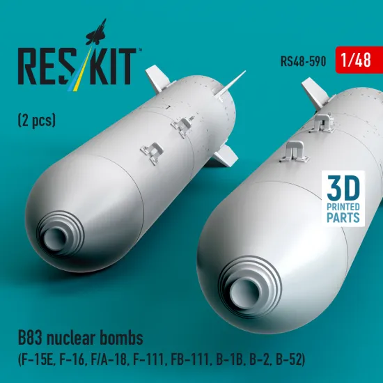 Reskit Rs48-0590 1/48 B83 Nuclear Bombs 2 Pcs Resin Kit