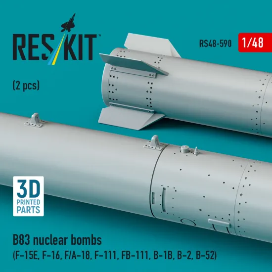 Reskit Rs48-0590 1/48 B83 Nuclear Bombs 2 Pcs Resin Kit