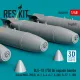 Reskit Rs48-0597 1/48 Blu-1b 750 Lb Napalm Bombs Finned Mxu-393/B 4pcs Resin Kit