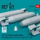 Reskit Rs48-0597 1/48 Blu-1b 750 Lb Napalm Bombs Finned Mxu-393/B 4pcs Resin Kit