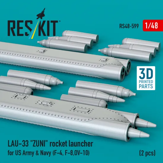 Reskit Rs48-0599 1/48 Lau-33 Zuni Rocket Launcher For Us Army And Navy 2 Pcs