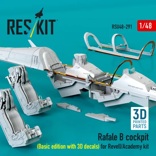 Reskit Rsu48-0291 1/48 Rafale B Cockpit Basic Edition With 3d Decals For Revell/Academy Kit
