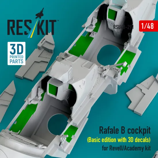 Reskit Rsu48-0291 1/48 Rafale B Cockpit Basic Edition With 3d Decals For Revell/Academy Kit
