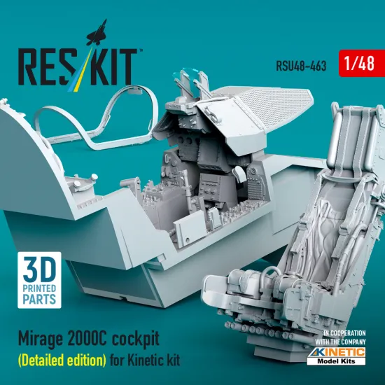 Reskit Rsu48-0463 1/48 Mirage 2000c Cockpit Detailed Edition For Kinetic Kit