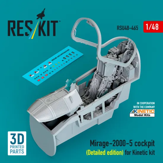 Reskit Rsu48-0465 1/48 Mirage-2000-5 Cockpit Detailed Edition For Kinetic Kit