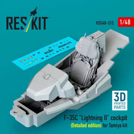 Reskit Rsu48-0515 1/48 F-35c Lightning Ii Cockpit Detailed Edition For Tamiya Kit