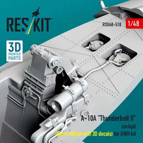 Reskit Rsu48-0518 1/48 A-10a Thunderbolt Ii Cockpit Basic Edition With 3d Decals For Gwh Kit